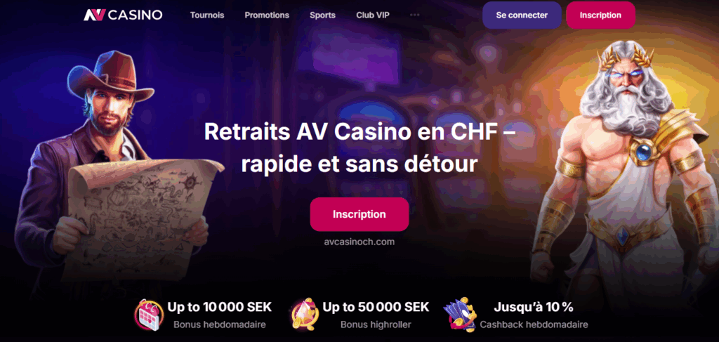 Retraits AV Casino en CHF – rapide et sans détour
