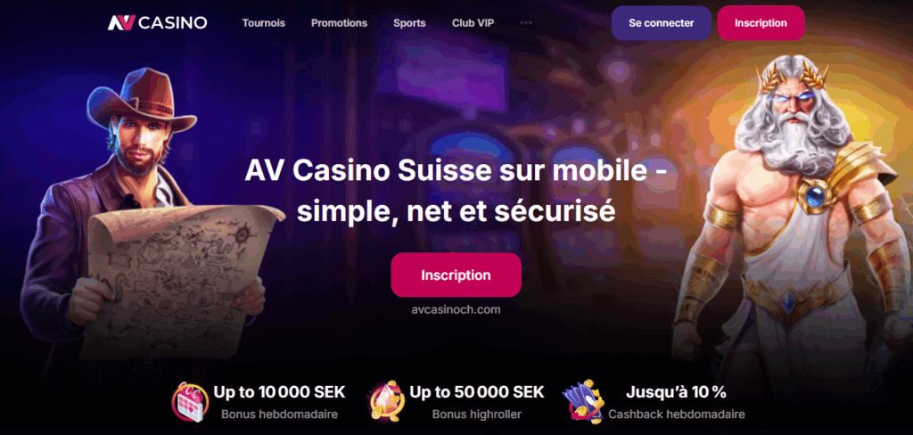 AV Casino Suisse sur mobile - simple, net et sécurisé