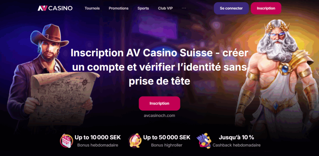 Inscription AV Casino Suisse - créer un compte et vérifier l’identité sans prise de tête